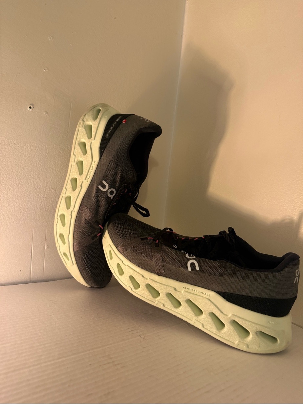 On Running Black Running Shoes with Light Green Sole - Picture 7 of 11